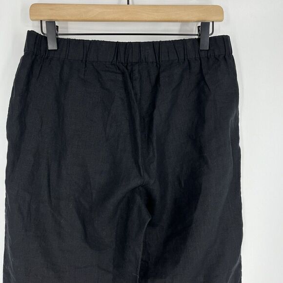Eileen Fisher Pants Size XS Womens Black Organic Linen Ankle Pull On Pockets - Picture 5 of 6